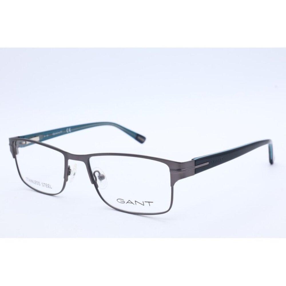 GANT GA 3084 009 Gunmetal Stainless Steel Rectangle Eyeglasses Clear Lenses 52mm